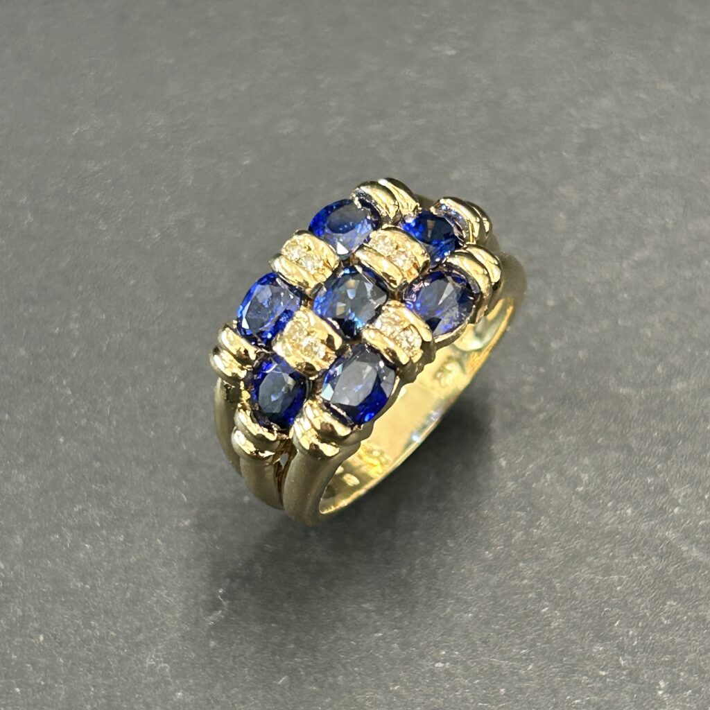 K18金サファイアダイヤリング