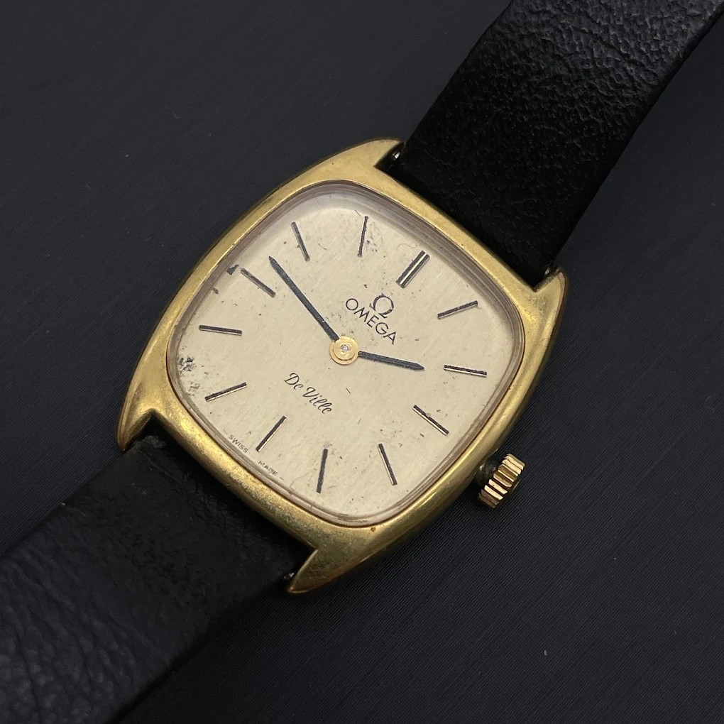 OMEGA オメガ デヴィル スクエア型 レディース 手巻き時計 511-0531。文字盤にダメージがあるヴィンテージ品も高松で高価買取。