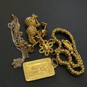 足金（K24/K23/K21.6）刻印のペンダントトップ、ピアス、ネックレスチェーンなど高純度金アクセサリー