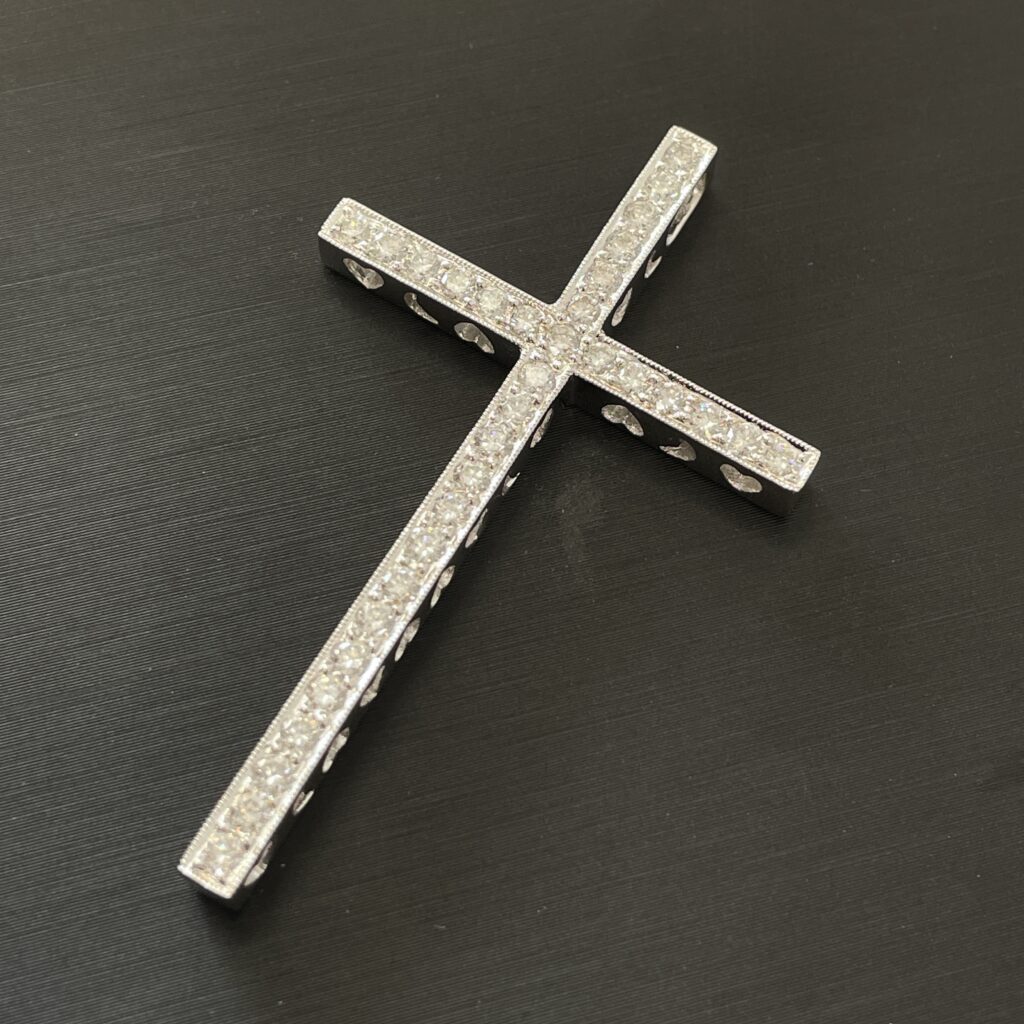 K18WG ダイヤモンド クロス ペンダントトップ 高価買取 高松