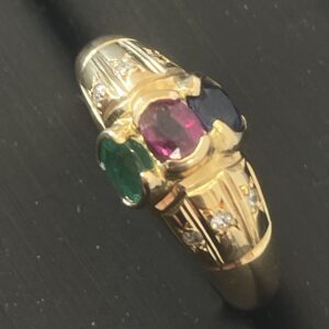 K18金 エメラルド ルビー サファイア ダイヤモンド リング 買取実績 高松 レインボー通り