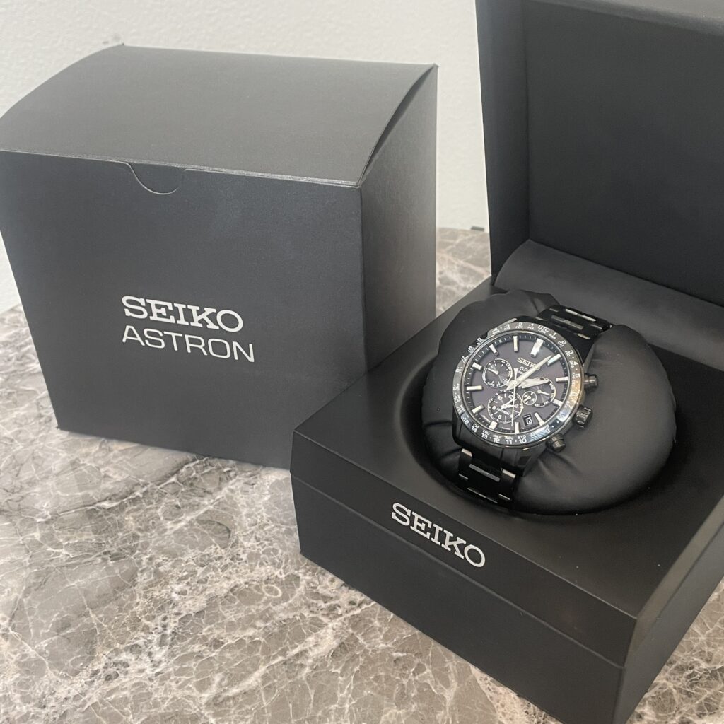 高松市で高価買取したセイコーアストロン SBXC037（GPSソーラー）の箱付き画像