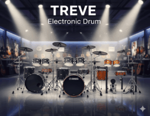 YAMAHA（ヤマハ）のバスドラムが中央にある大型の電子ドラムセット。高松市内の電子ドラム・楽器買取専門店「TREVE」のイメージ画像。