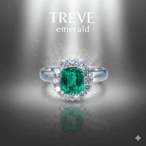TREVE エメラルド リング ダイヤモンド取り巻き 色石 買取