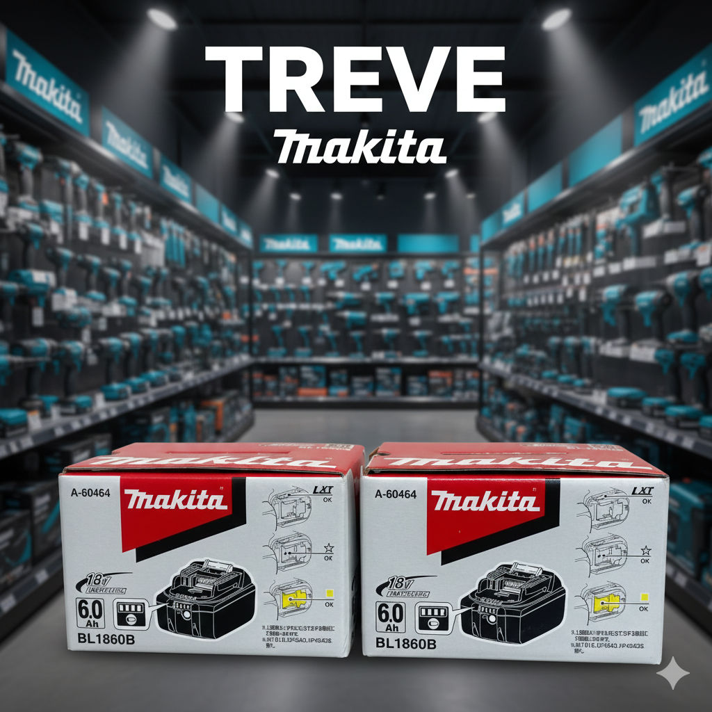 マキタ（Makita）の18V 6.0Ahバッテリー（BL1860B）のパッケージ画像。高松市内のマキタ電動工具買取専門店「TREVE」のイメージ。