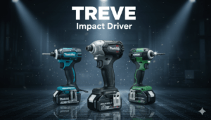 Makita(マキタ)やHiKOKI(ハイコーキ)の18Vインパクトドライバーなど、複数の電動工具が並べられた画像。高松市内の電動工具買取専門店「TREVE」のイメージ。