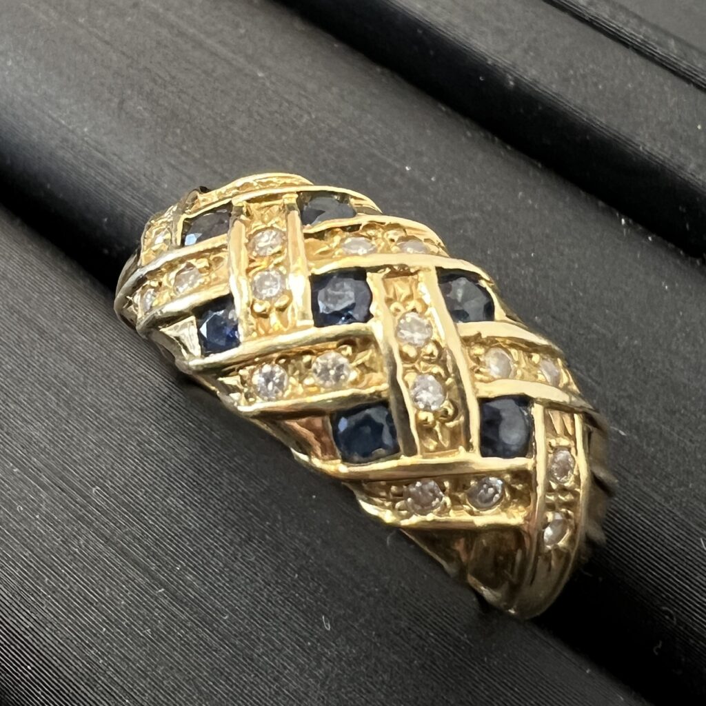 高松でK18YG サファイア ダイヤモンド リングを高価買取！ジュエリー・金・宝石の査定なら。