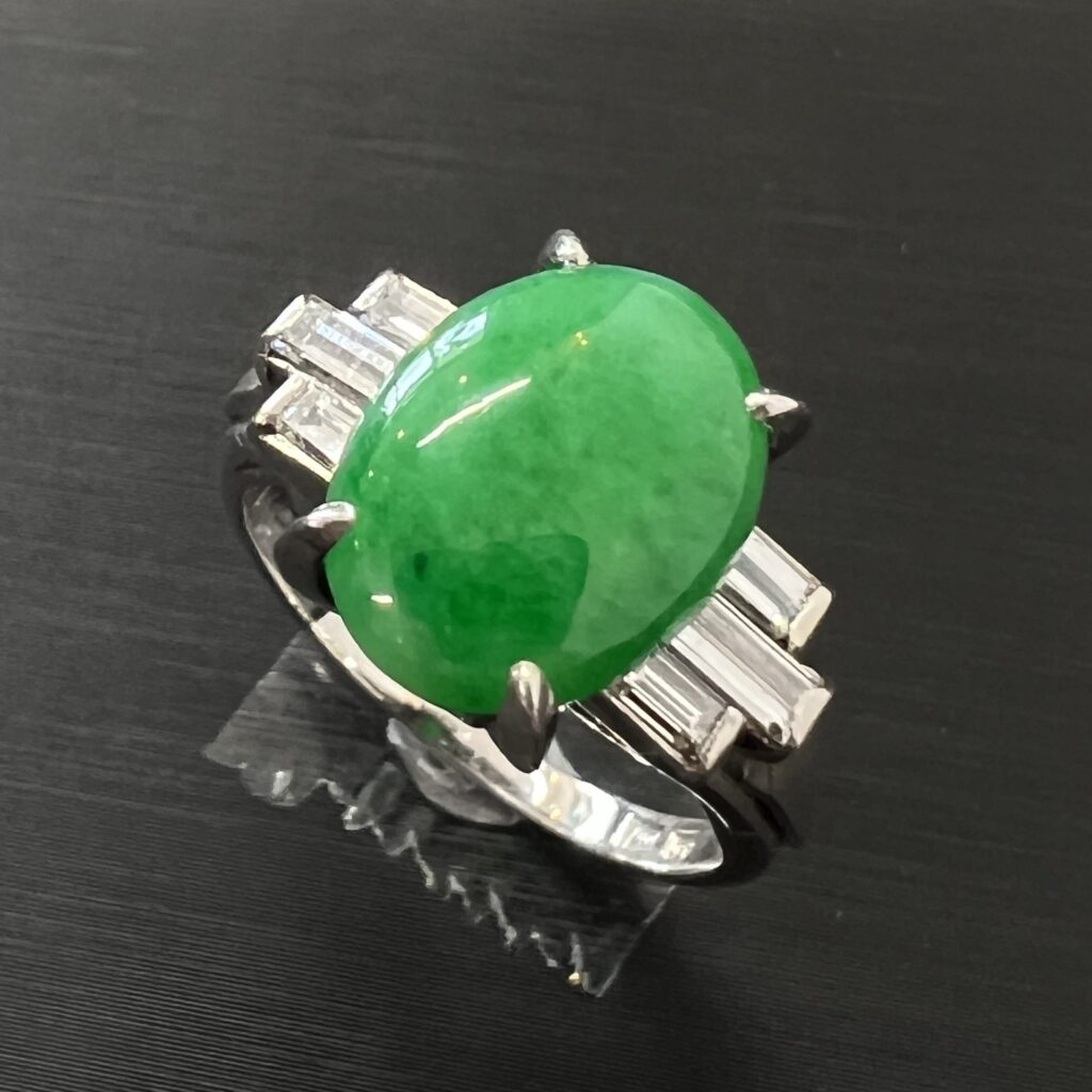 高松市でPM850 翡翠（ヒスイ）ダイヤモンドリングを高価買取。宝石・色石の査定なら。