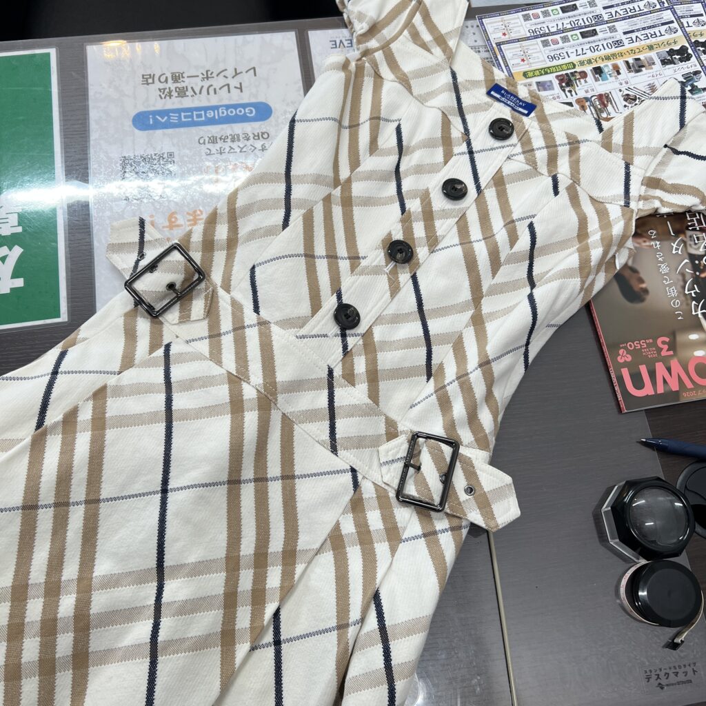 高松市のトレリバで買取したバーバリー・ブルーレーベルのチェック柄ワンピースの画像。