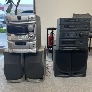 高松市のトレリバで買取したケンウッドとフナイのミニコンポ・スピーカーセットの画像。