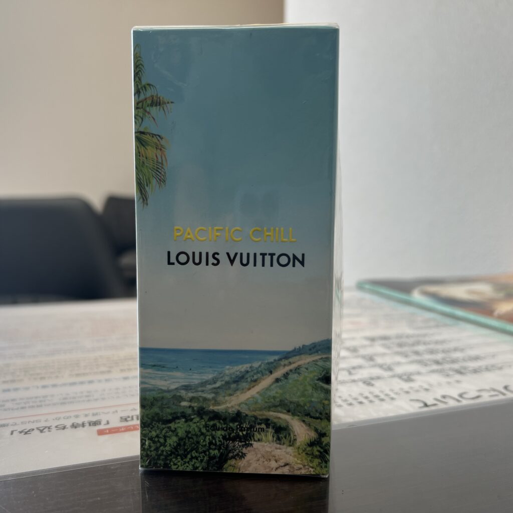 高松市のトレリバで買取したルイ・ヴィトン（LOUIS VUITTON）の香水パシフィックチル。シュリンクフィルムで包まれた未開封パッケージの画像。