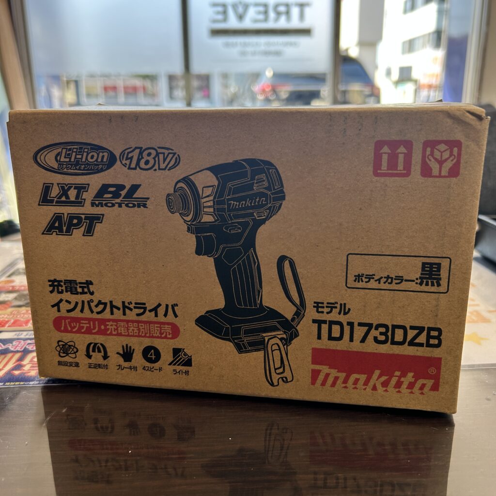 高松市のトレリバで買取したマキタ 充電式インパクトドライバ TD173DZB 黒 未使用元箱の画像
