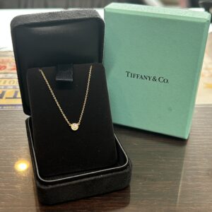高松市のトレリバで買取したティファニー バイザヤード ダイヤネックレス K18イエローゴールド 箱付の画像