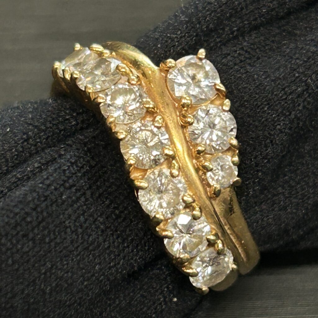 高松市のトレリバで買取したK18ダイヤモンド2連風デザインリングの画像