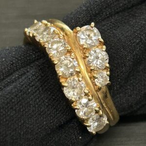高松市のトレリバで買取したK18ダイヤモンド2連風デザインリングの画像
