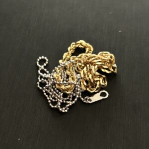 高松市のトレリバで買取したK18喜平やPtちぎれチェーンネックレスおまとめの画像
