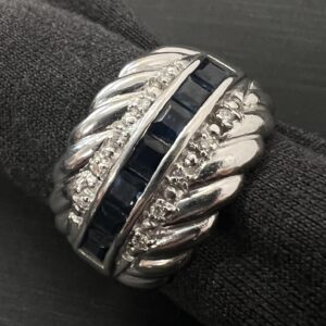 高松市のトレリバで買取したPt850サファイアダイヤモンドデザインリングの画像
